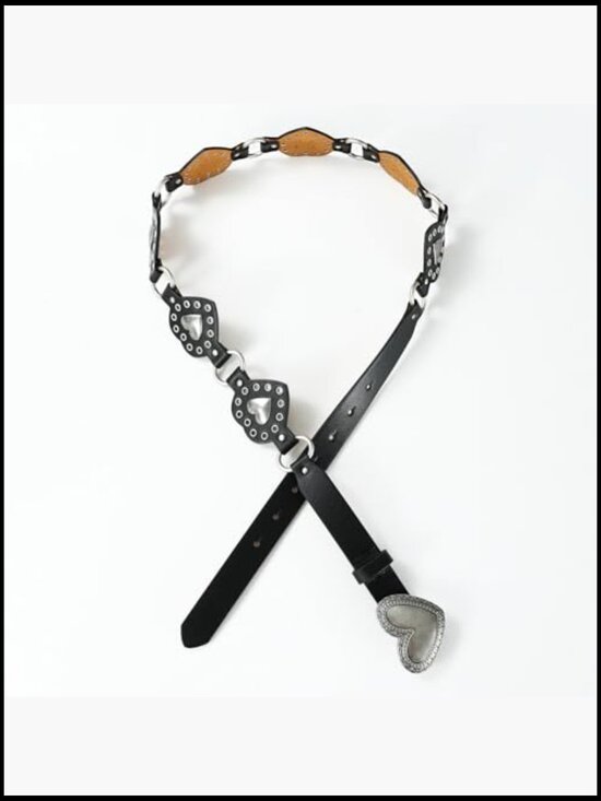 Fashionable Conch Belt with Heart Buckle Decorative Metal Ring Link main image 6